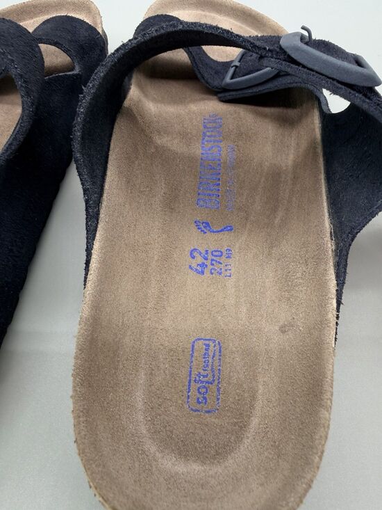 Birkenstock Arizona Soft Footbed Midnight Suede Leather Sandals EU 42 US 9 EUC main image 4